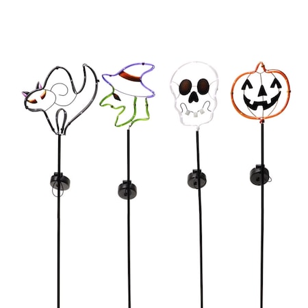 Alpine Alpine Assorted Metal 23.3 in. H Halloween Solar Garden Stake RGG360A